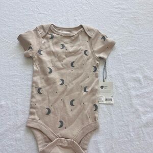 Carter's Beige One-Piece Bodysuit with Gray Moon Print